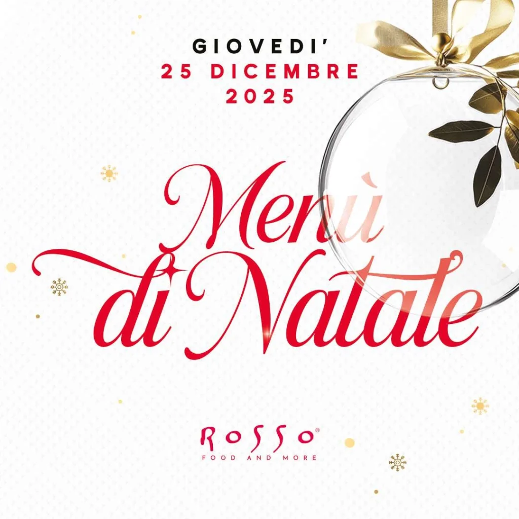 Annuncio del menu di Natale per giovedì 25 dicembre 2025 al ristorante Rosso.