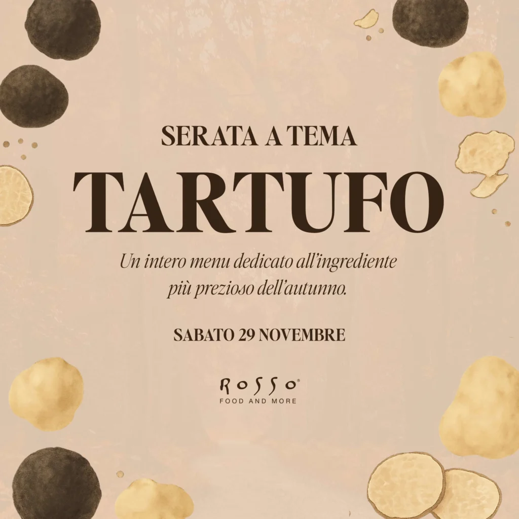 Invito per una serata a tema tartufo con menù speciale il 29 novembre.